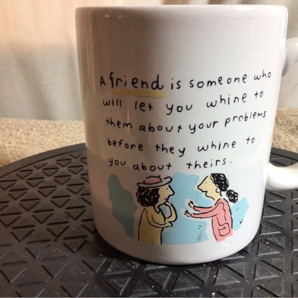 Shoebox Greetings A FRIEND IS SOMEONE WHO… White W/Blk Ceramic Coffee/Tea Mug - Picture 10 of 11